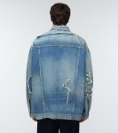 Patched denim jacket in blue - Balenciaga | Mytheresa