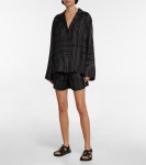 Logo silk shorts in black - Toteme | Mytheresa
