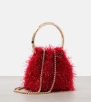 Bon Bon Mini tinsel-embellished bucket bag in red - Jimmy Choo | Mytheresa