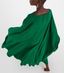Caped silk crêpe midi dress in green - Valentino | Mytheresa