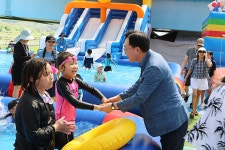 남평읍 지석천 워터파크 방문 - 365일 열린시장실 남평읍 지석천 워터파크 방문