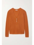 Orange Henley cashmere top | VINCE | NET-A-PORTER