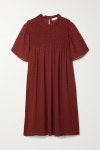 Claret Shirred fil coupé crepon dress | SEE BY CHLOÉ | NET-A-PORTER