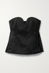 Black Cape-effect strapless sateen bustier top | LANVIN | NET-A-PORTER