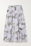 Purple Olympia tiered printed cotton-poplin midi skirt | ERDEM | NET-A-PORTER