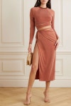 JACQUEMUS Espelho twisted stretch-jersey midi skirt | NET-A-PORTER