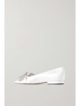 MACH & MACH Double Bow crystal-embellished satin point-toe flats | NET-A-PORTER