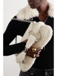GUCCI Horsebit-detailed shearling shoulder bag | NET-A-PORTER