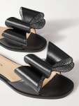 MACH & MACH Le Cadeau crystal-embellished leather slides | NET-A-PORTER