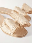 MACH & MACH Cadeau raffia slides | NET-A-PORTER