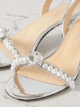 MACH & MACH Diamond of Elizabeth embellished metallic leather slingback sandals | NET-A-PORTER