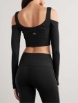 ALO YOGA Cold-shoulder cropped ribbed stretch-modal top | NET-A-PORTER