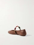 GIANVITO ROSSI Shanti embellished leather Mary Jane ballet flats | NET-A-PORTER