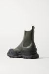 Army green Leather exaggerated-sole Chelsea boots | ALEXANDER MCQUEEN | NET-A-PORTER