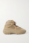 Beige Yeezy suede and nubuck-trimmed mesh desert boots | ADIDAS ORIGINALS | NET-A-PORTER