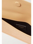 SAINT LAURENT Uptown leather-trimmed raffia pouch | NET-A-PORTER