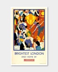 / 언더그라운드 / Brightest London and home by Underground, 1924 빈티지 포스터 (액자포함) – 오픈에디션