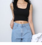 파라노말샵♥ 친구같은쇼핑몰♥ (탑나시) 골지 스퀘어 크롭 나시