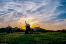 노을녘-풍차 - 팝코넷 | 포토 갤러리 노을녘-풍차