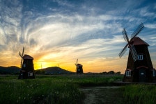 노을녘풍차-2 - 팝코넷 | 포토 갤러리 노을녘풍차-2