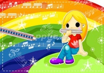 하모니카 연주하는 어린이 클립아트 다운 - 니즈폼 클립아트