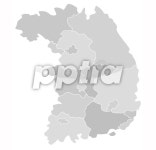 회색남한지도 클립아트 다운 - 니즈폼 파워포인트
