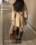 (카멜10%) 퓨어다 핸드메이드 코트 (ver.맞주름 하프) (겨울코트,겨울하프코트,핸드메이드코트,출근룩코트,겨울코트,겨울신상) (카멜10... 