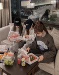 [SET,155cm/기모안감]무비스타 맨투맨조거팬츠세트 - 큐니걸스 [SET,155cm/기모안감]무비스타 맨투맨조거팬츠세트