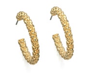 Fiorelli + Shiny Gold Textured Hoop Earrings