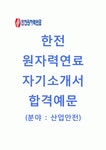 [한전원자력연료-산업안전팀 합격 자기소개서] 한전원자력원료 자소서+면접기출문제_한전원자력원료공채자기소개서_한전원자력원료채용자소서
