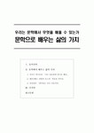 [보고서]우리는 문학에서 무엇을 배울 수 있는가(문학으로 배우는 삶의 가치)