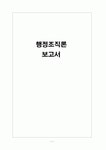 행정조직론 a+ 보고서