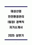 대성산업 안전환경관리(팀장) 경력직 자기소개서