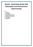 Result - Quenching Study with Absorption and Fluorescence Spectroscopy Result - Quenching Study with Absorption  and Fluorescence... 