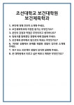 [면접] 조선대학교 보건대학원 보건체육학과 면접 질문 및 답변 합격 예문 기출 문항 최종 준비 자료