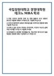 [자기소개서] 국립창원대학교 경영대학원 테크노MBA학과 합격 자기소개서 자소서 예문 기출 문항 최종 준비 자료