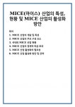 MICE 산업의 개념 및 특성 MICE 산업의 주요 구성 요소 국내외 MICE 산업 현황 MICE 산업의 경제적 파급 효과 MICE 산업 활성화의 필요성... 