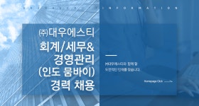 [(주)대우에스티] [대우에스티] 회계/세무&경영관리(인도 뭄바이) 경력 채용 - 사람인