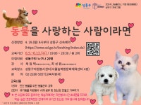 [나눔플러스 거점 배움터]동물을 사랑하는 사람이라면 상세내용 - 동네배움터 - 평생교육 - 교육/강좌 -신속예약