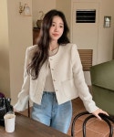  [하객룩][봄 트위드]스프링 클린 울 트위드 자켓 (2color)