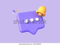 3d 황금종과 스피치 버블 아이콘 알림, 스톡 일러스트 2221609063 | Shutterstock