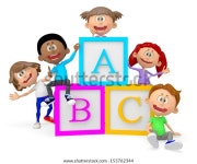 ABC 큐브를 가진 3D 학교 어린이 스톡 일러스트 153762344 | Shutterstock