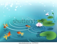 금붕어가 있는 연못 스톡 일러스트 32799313 | Shutterstock