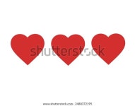 레드 하트 하트 도형 평면 디자인 스톡 일러스트 2480372195 | Shutterstock