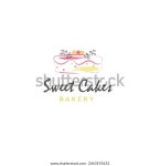 스위트 케이크 베이커리 로고 디자인 스톡 일러스트 2063193632 | Shutterstock