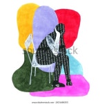 사려 깊은 사람이 의자에 앉아. 디자인에 스톡 일러스트 2431684355 | Shutterstock