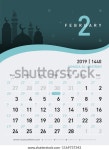 02 February Calendar 2019 Hijri 1440 스톡 벡터(로열티 프리) 1169737342 | Shutterstock