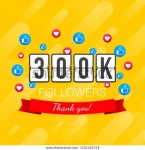 300k Followers Card Banner Template Celebrating 스톡 벡터(로열티 프리) 1521262754 | Shutterstock