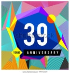 39th Years Greeting Card Anniversary Colorful 스톡 벡터(로열티 프리) 497713189 | Shutterstock
