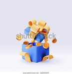 고립 된 금화로 가득 3D 열린 스톡 벡터(로열티 프리) 2533492655 | Shutterstock